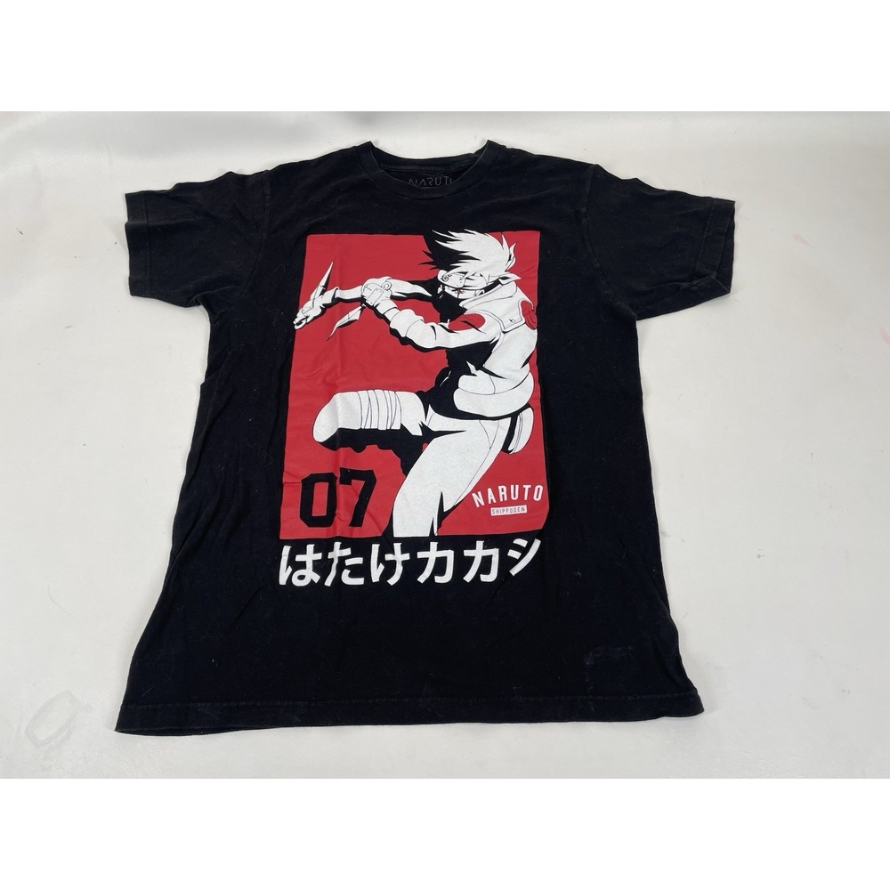 Naruto Shippuden Kakashi Hatake 07 Graphic T Shirt Mens Size M Black - Picture 1 of 4